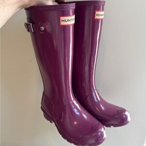 Tall Hunter Rain Boots Youth size 1 Purple Pink Magenta
